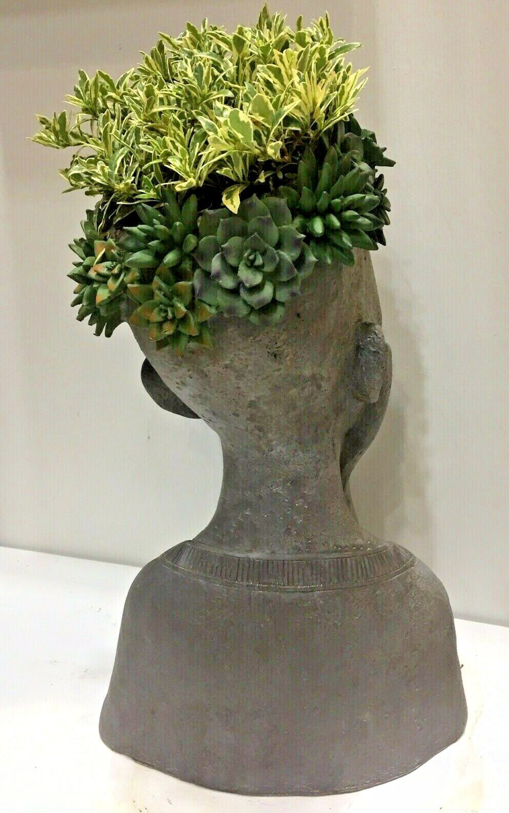 FLOWER GIRL PLANTER SUCCULENT LADY FACE POT PLANTERS GARDEN PLANT FEATURE