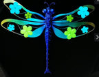 Metal Dragonfly Glow In The Dark Hanging Wall Art Garden Feature Decor