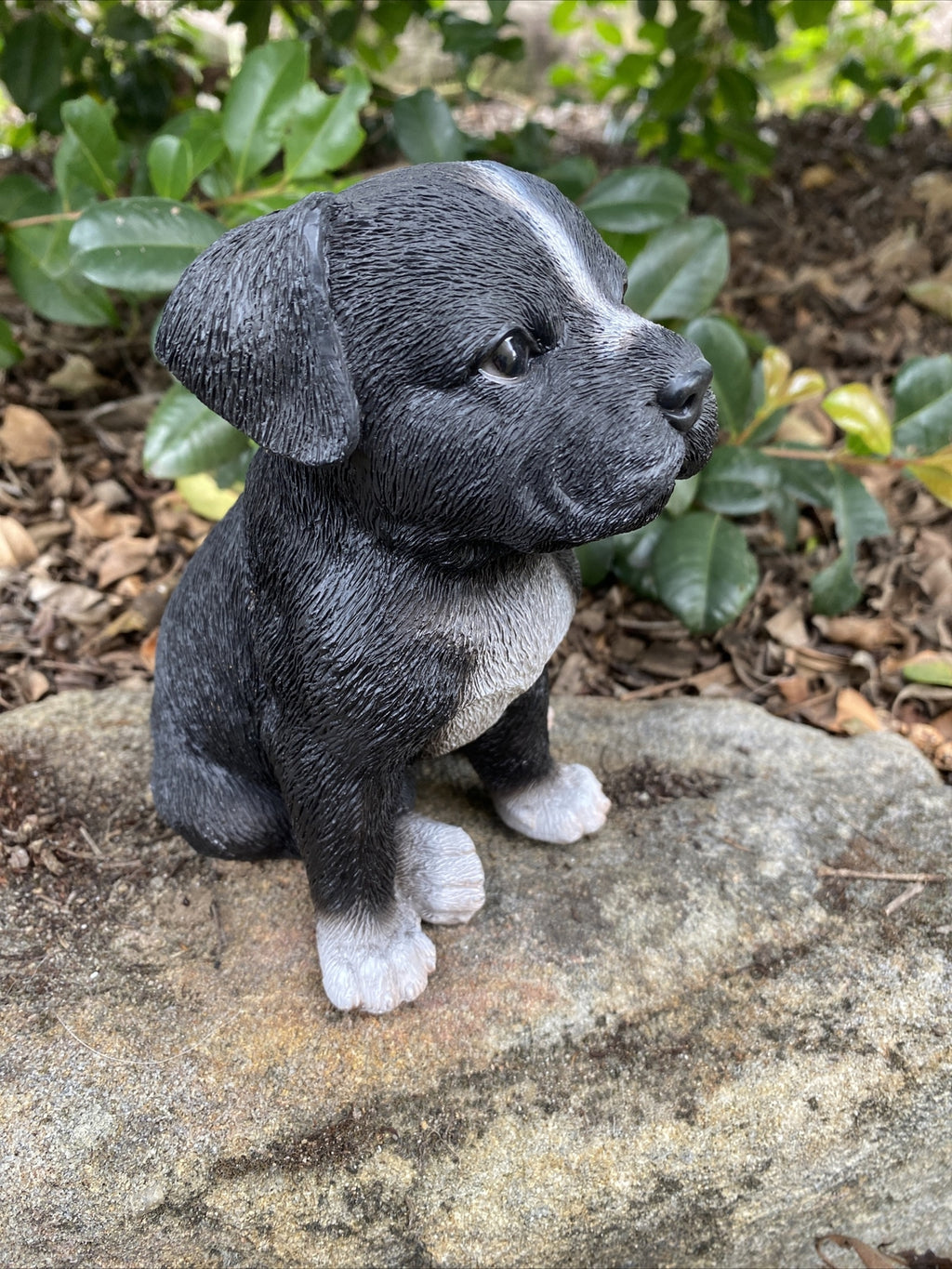 STAFFORDSHIRE -STAFFY PUPPY DOG ANIMAL GARDEN STATUE ORNAMENT FIGURINE SCULPTURE