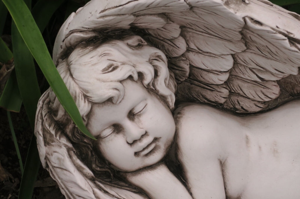 2 x 50cm Angel Sleeping On Wings Garden Ornament Statue Home Decor