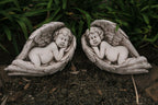 2 x 50cm Angel Sleeping On Wings Garden Ornament Statue Home Decor