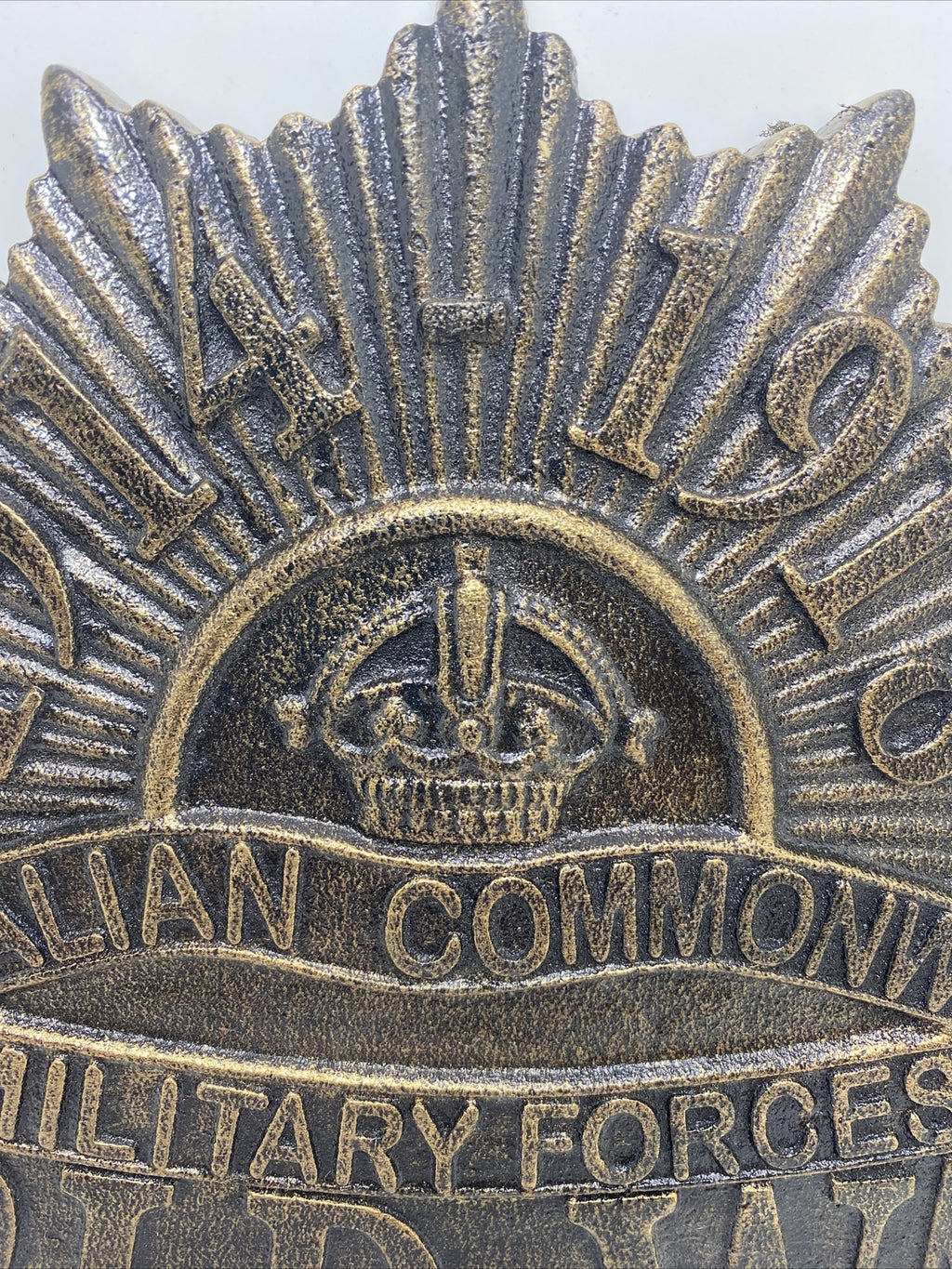 Australian Commonwealth Military Forces WW1 Cast Iron Hanging Sign Reproduction