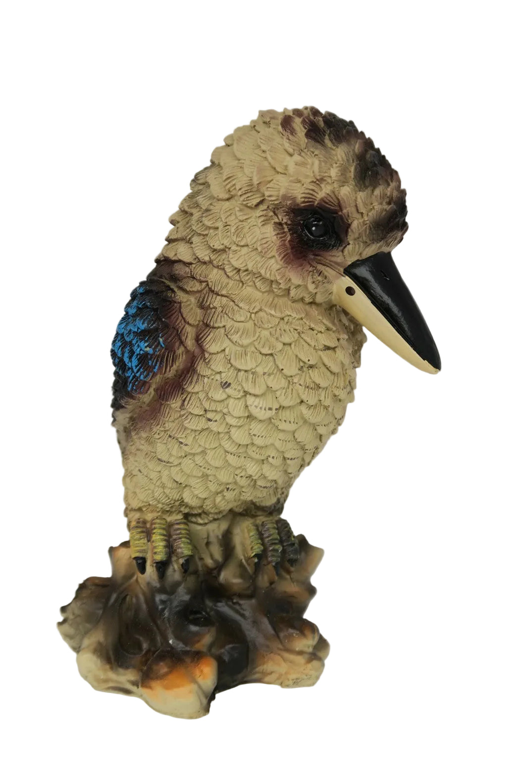 AUSTRALIAN KOOKABURRA BIRD ON A BRANCH ANIMAL GARDEN STATUE ORNAMENT GIFT