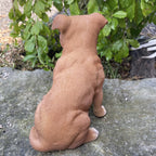 BROWN STAFFORDSHIRE -STAFFY PUPPY DOG ANIMAL MEMORIAL GARDEN STATUE ORNAMENT