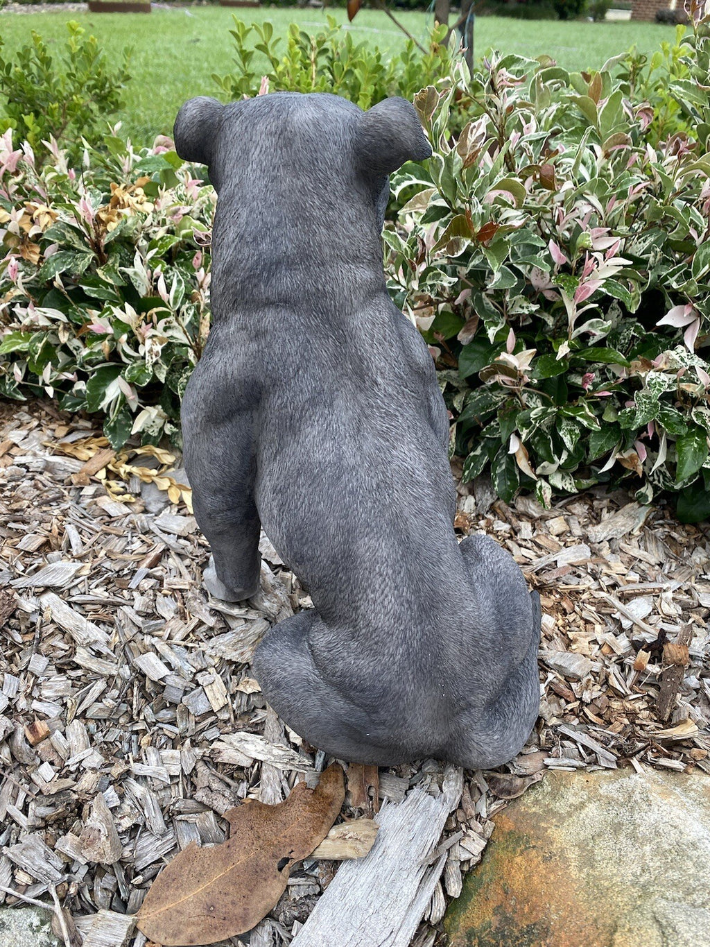 BLUE STAFFORDSHIRE -STAFFY PUPPY DOG ANIMAL GARDEN STATUE ORNAMENT FIGURINE