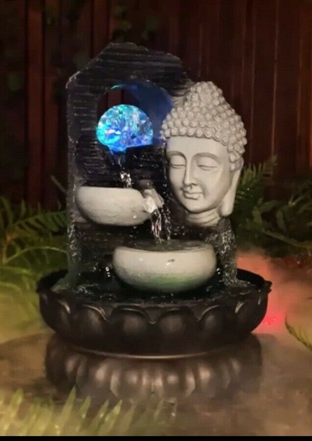 BUDDHA DRIFT WATER FEATURE FOUNTAIN INDOOR OUTDOOR BENCH TOP HOME DECOR