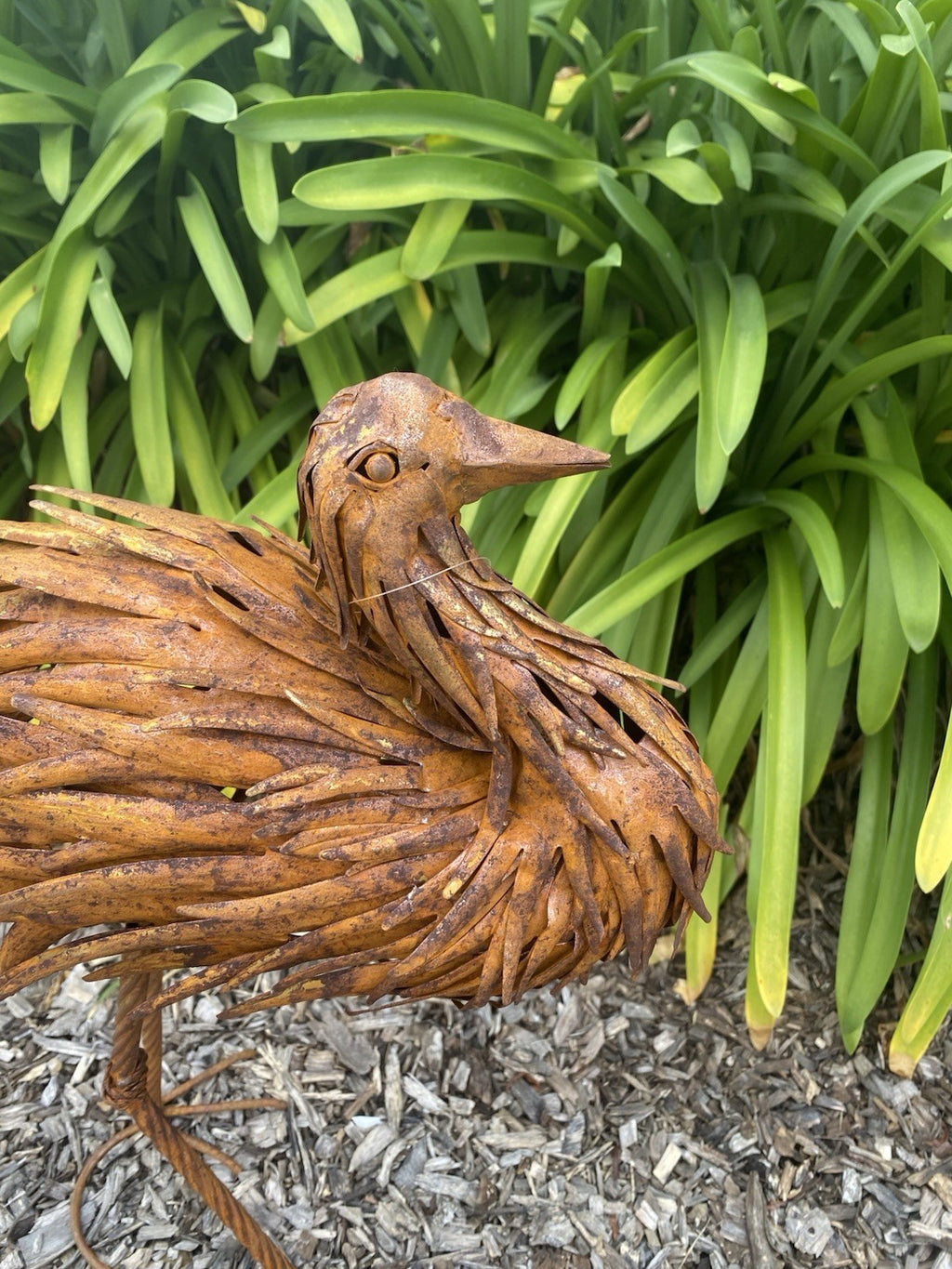 Set of 2 Rustic Metal Emu Garden Statues | Australian Outdoor Garden Ornaments