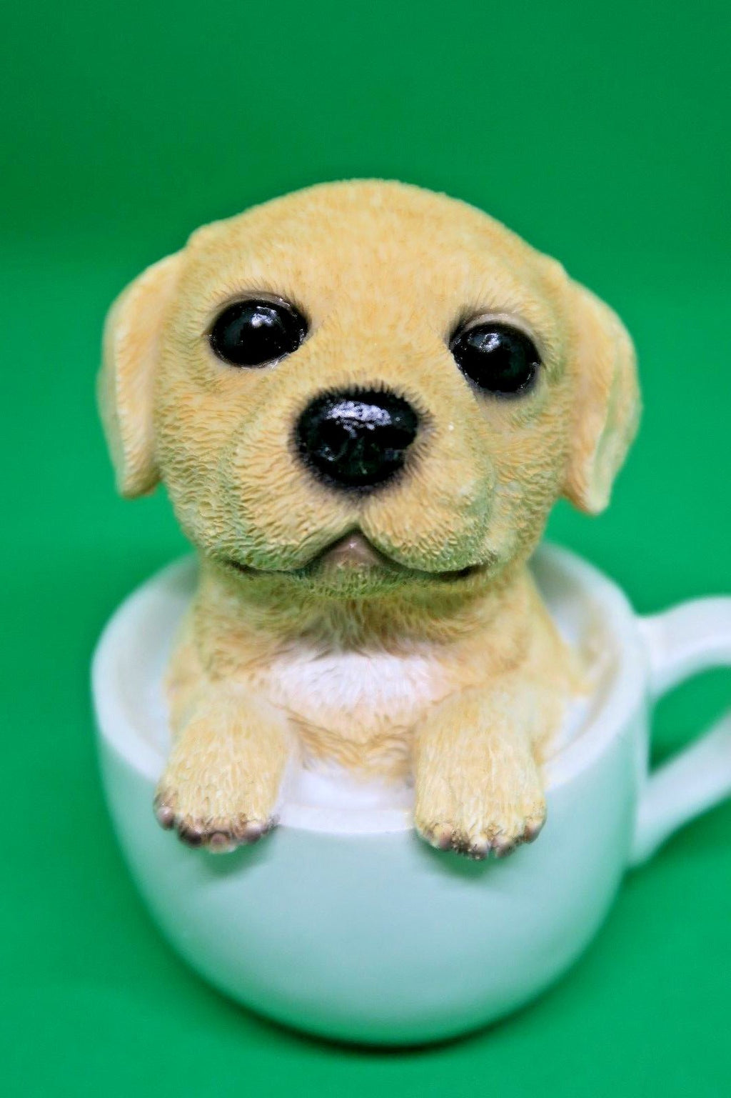 Tea cup puppies Dog Statue figurine Golden Ladrador Set of two  Figurine