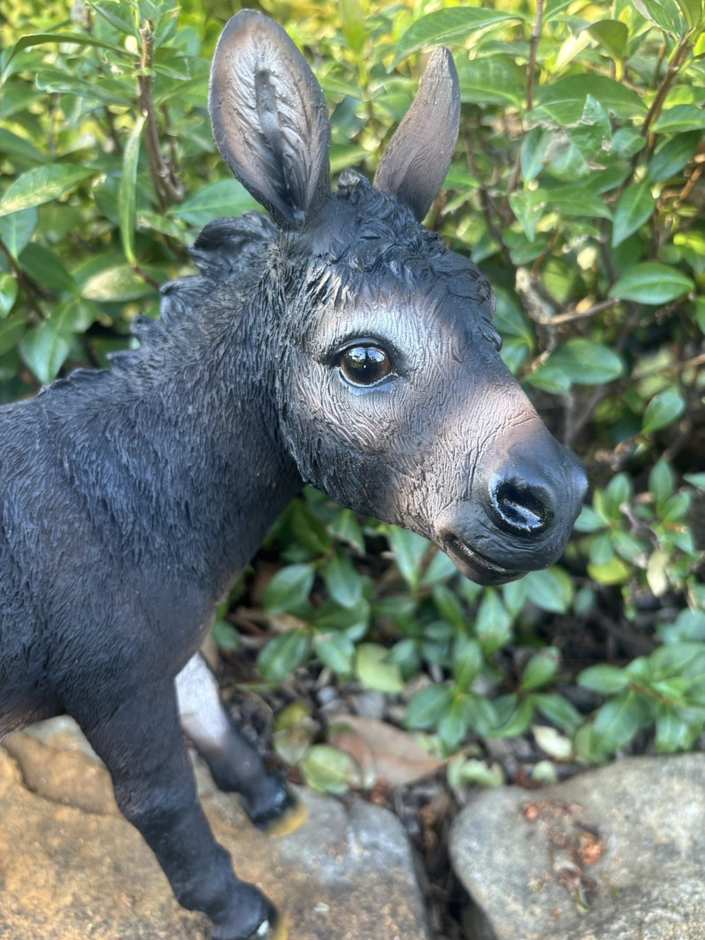 Resin Donkey Garden Statue | Farm Animal Ornament | Indoor & Outdoor Décor