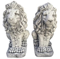 Guardian Lion Pair Concrete Garden Statue 60cm - Pick up Only