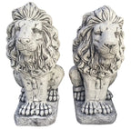 Guardian Lion Pair Concrete Garden Statue 60cm - Pick up Only