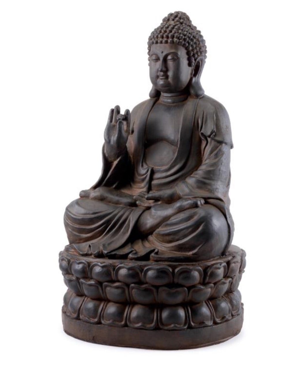 Fibre Clay Resin Buddha Statue 65cm – Sitting Buddha Garden Ornament