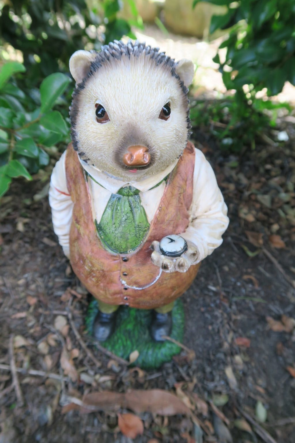 Willow Porcupine Statue With Pocket Watch in Hand Garden Statue lawn Ornament