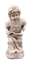 BOY IN A POTATO SACK WITH OVERALLS ON GARDEN STATUE ORNAMENT FIGURINE CHILDREN