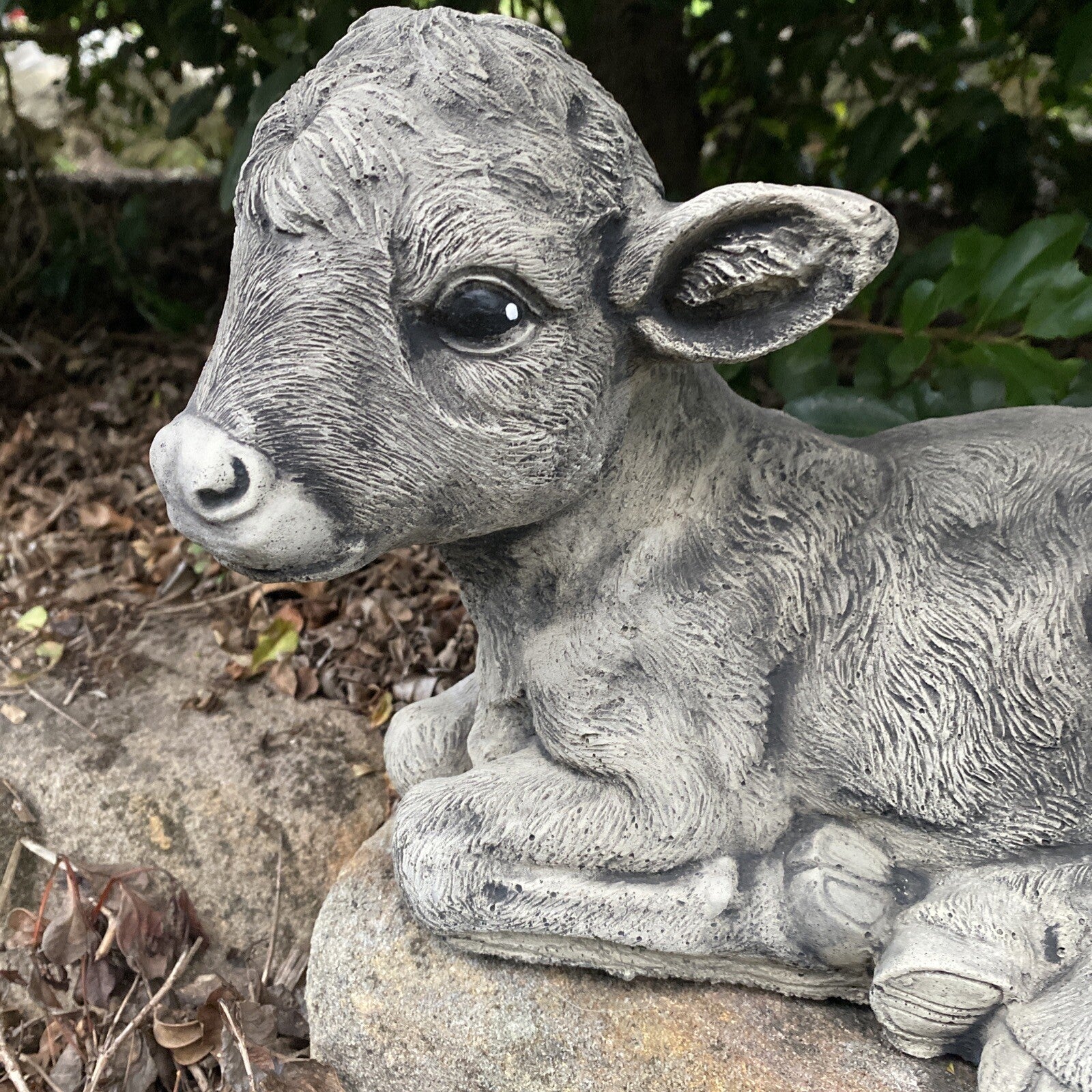 Cow Calf Statue Ornament Farm Animal Concrete Cement Garden Australian Made