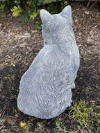 Grey Cat Statue Sitting Memorial Ornament Animal Concrete Garden Australian Made