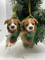 Staffordshire Staffy  Dog Puppy Christmas Xmas Tree Decoration Statue Home
