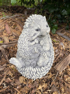 Hedgehog and baby Statue Ornament Animal Concrete Cement Garden Australian Made