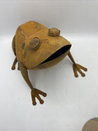 Rusty Metal Frog Garden Decor Statue Ornament Decor Large Brown