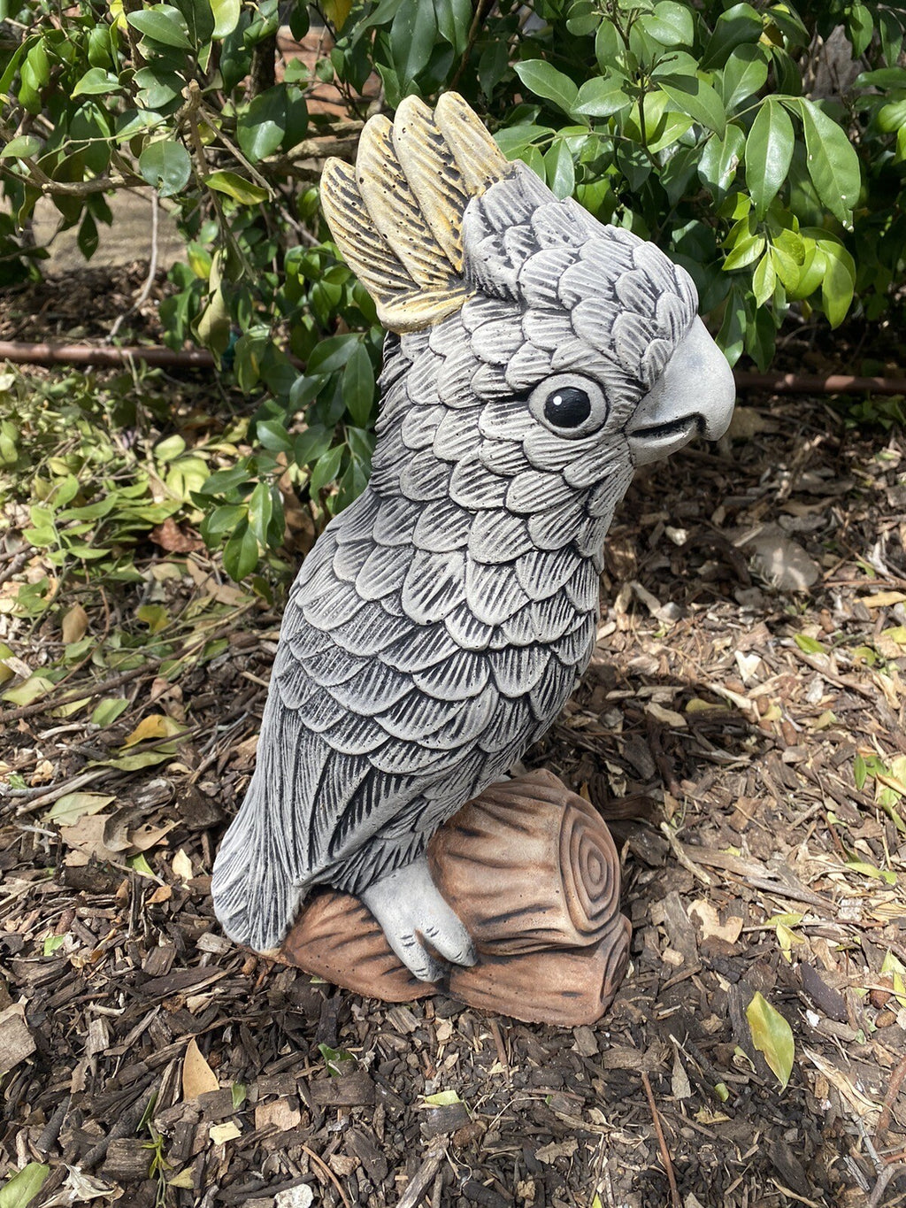 Sulfa Crested Cockatoo Statue Ornament Animal Concrete Garden Australian Made G