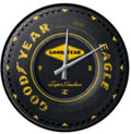 Retro Wall Clock GOOD YEAR - GARAGE 30cm Metal & Glass Licensed black