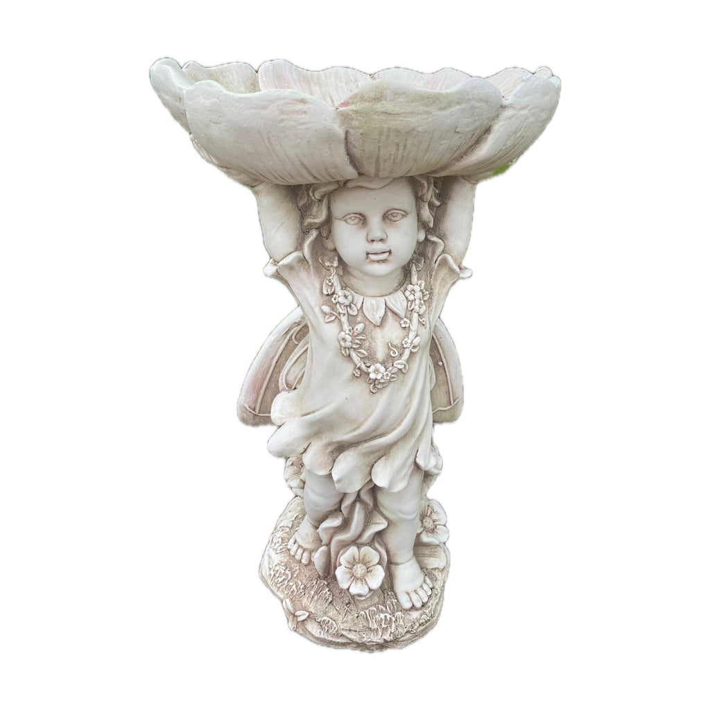 Fairy Bird Bath Feeder Bee Garden Animal Statue Ornament