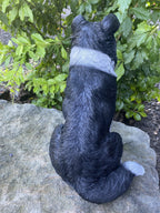 Border Collie Sitting Statue Working Sheepdog Ornament Memorial Home Decor 36CM
