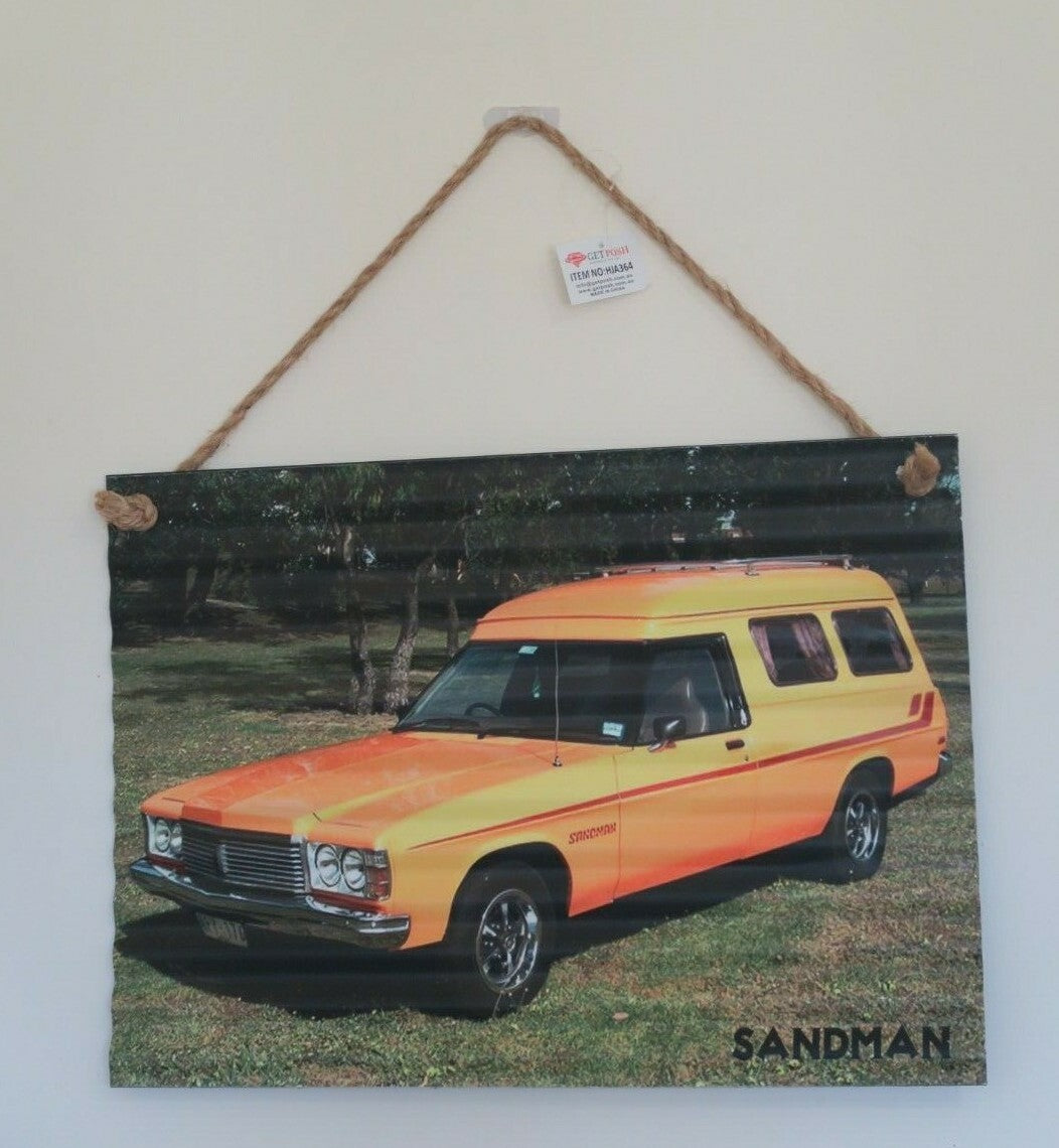 1975 HJ Sandman Panel Van Tin Metal Corrugated Sign 40 X 30 CM Man Cave Garage