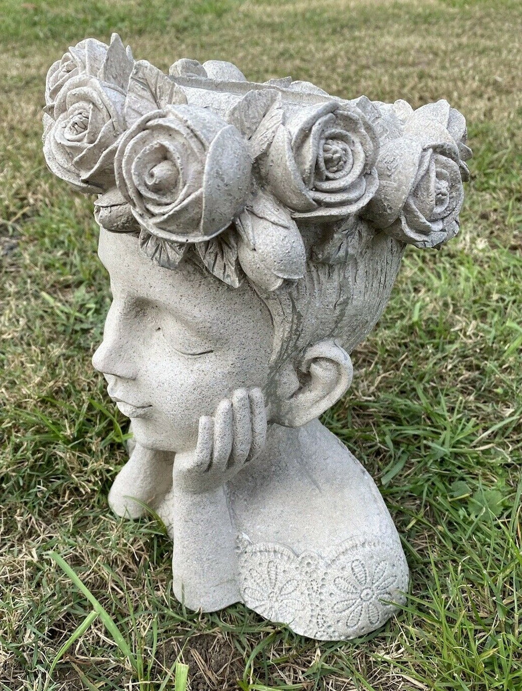Adelpha Princess - Resin Head Planter Pot for Succulents Cactus Indoor  Plants