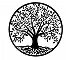 Tree of Life Metal Iron Hanging Wall Art 60cm Round Rustic Sculpture Home Garden