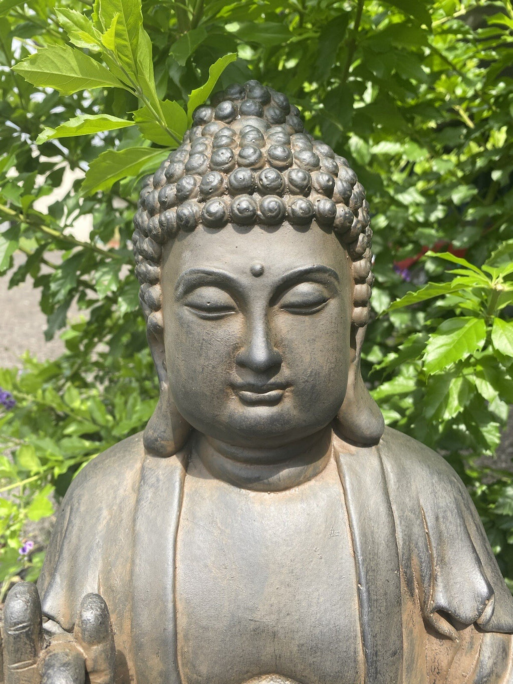 Fibre Clay Resin Buddha Statue 65cm – Sitting Buddha Garden Ornament