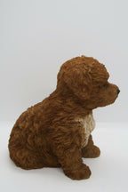 CAVOODLE STATUE BROWN PUPPY DOG ANIMAL GARDEN ORNAMENT SCULPTURE