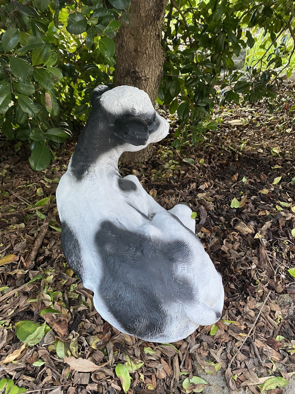 46cm Sitting Cow Ornament Statue Figurine Garden Sculptures Farm Animal Black