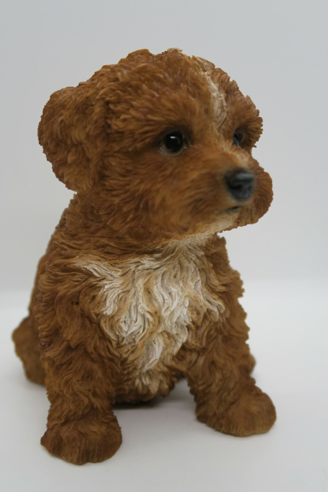 CAVOODLE STATUE BROWN PUPPY DOG ANIMAL GARDEN ORNAMENT SCULPTURE
