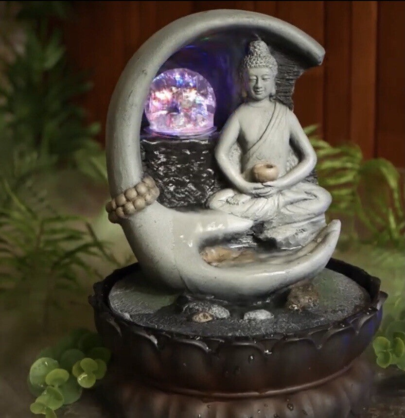 Hand Thai Buddha Small indoor / Outdoor table top Water fountain water feature