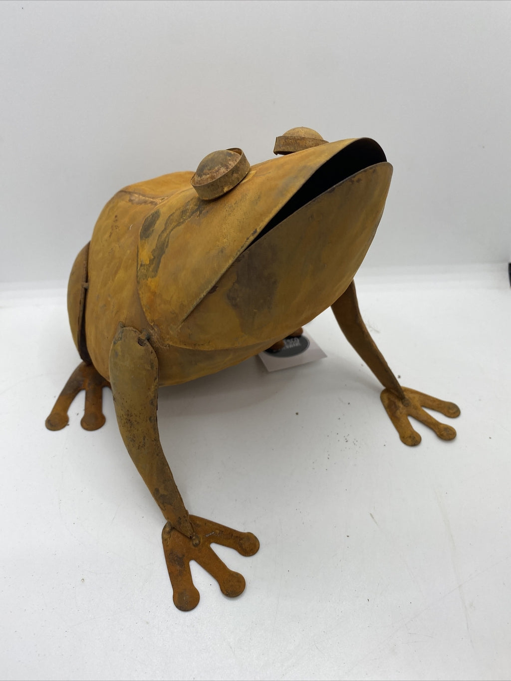 Rusty Metal Frog Garden Decor Statue Ornament Decor Large Brown