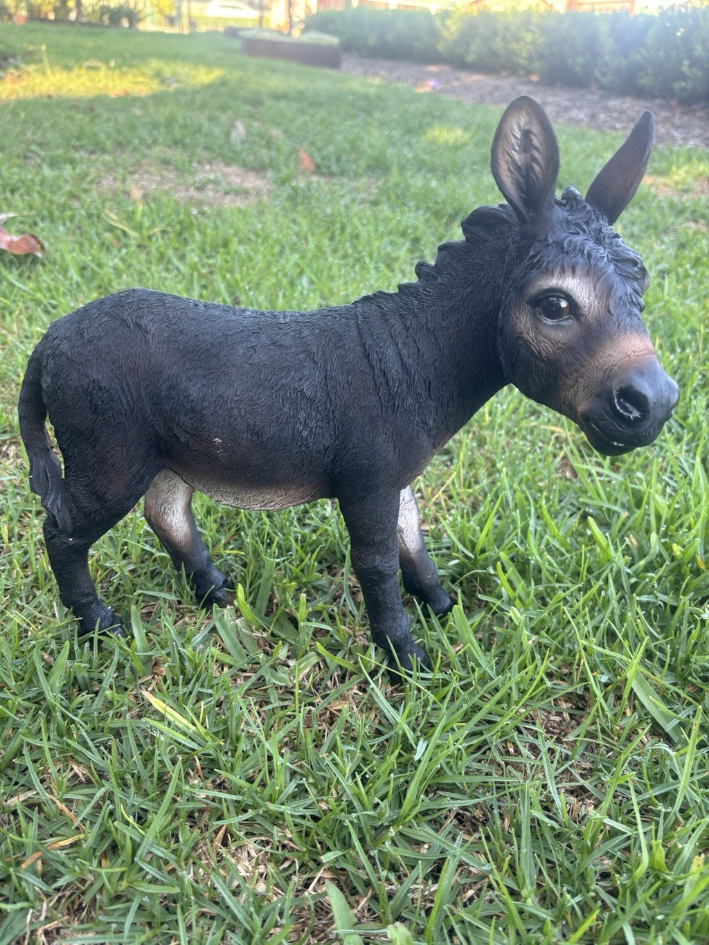 Resin Donkey Garden Statue | Farm Animal Ornament | Indoor & Outdoor Décor