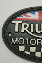 Triumph Motorcycle Bike Cast Iron Sign Retro Man Cave Garage Collector