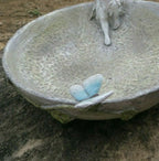 Fairy Bird Bath Station With Wren Bee Garden Statue Ornament
