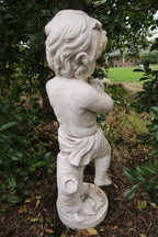 BOY STATUE PLAYING TRUMPET INSTRUMENT GARDEN STATUE ORNAMENT HOME DECOR