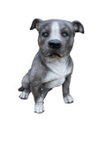 BLUE STAFFORDSHIRE -STAFFY PUPPY DOG ANIMAL GARDEN STATUE ORNAMENT FIGURINE