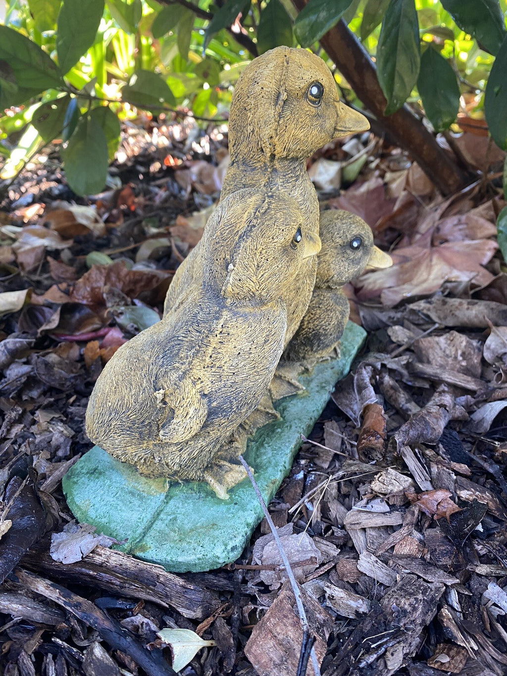 3 Duck Duckling Fowl Statue Ornament Farm Animal Concrete Garden Australian Made