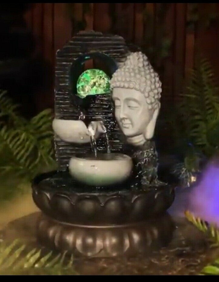 BUDDHA DRIFT WATER FEATURE FOUNTAIN INDOOR OUTDOOR BENCH TOP HOME DECOR
