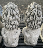 Guardian Lion Pair Concrete Garden Statue 60cm - Pick up Only
