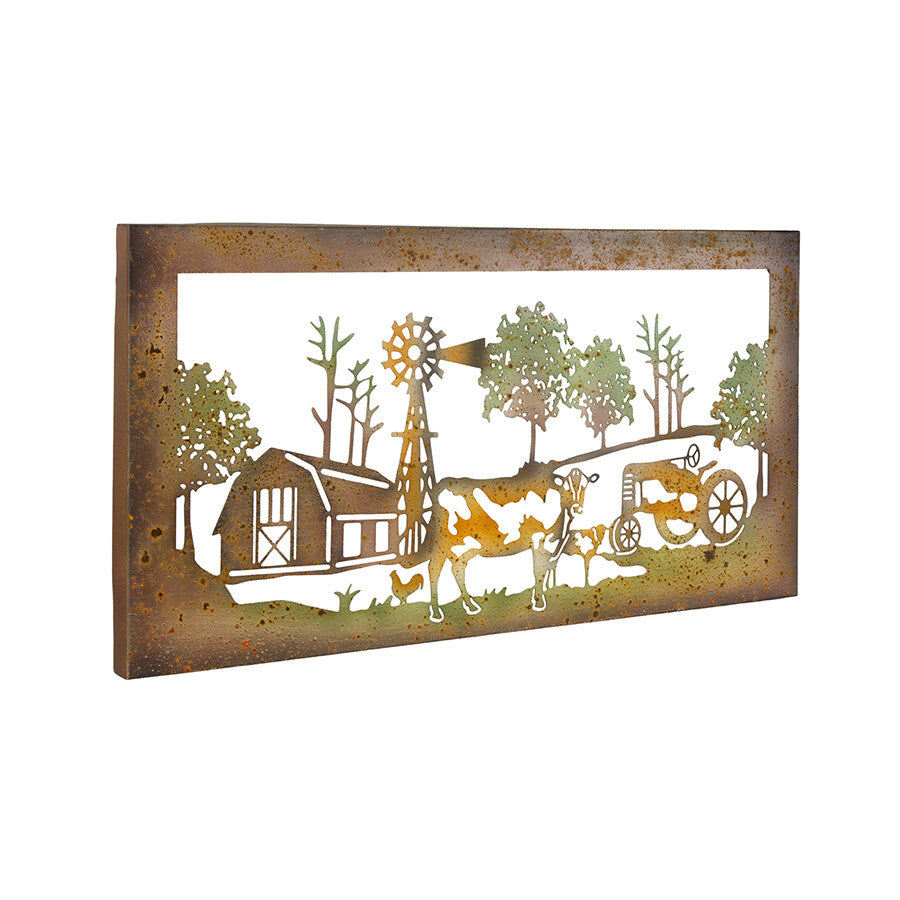 Iron Buddha Metal Hanging Wall Art 60X30cm Rectangle Rustic Outdoor Home Garden