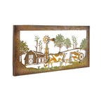 Iron Buddha Metal Hanging Wall Art 60X30cm Rectangle Rustic Outdoor Home Garden
