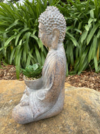 Meditating Buddha Holding Succulent Statue Ornament Figurine Home Décor 38CM