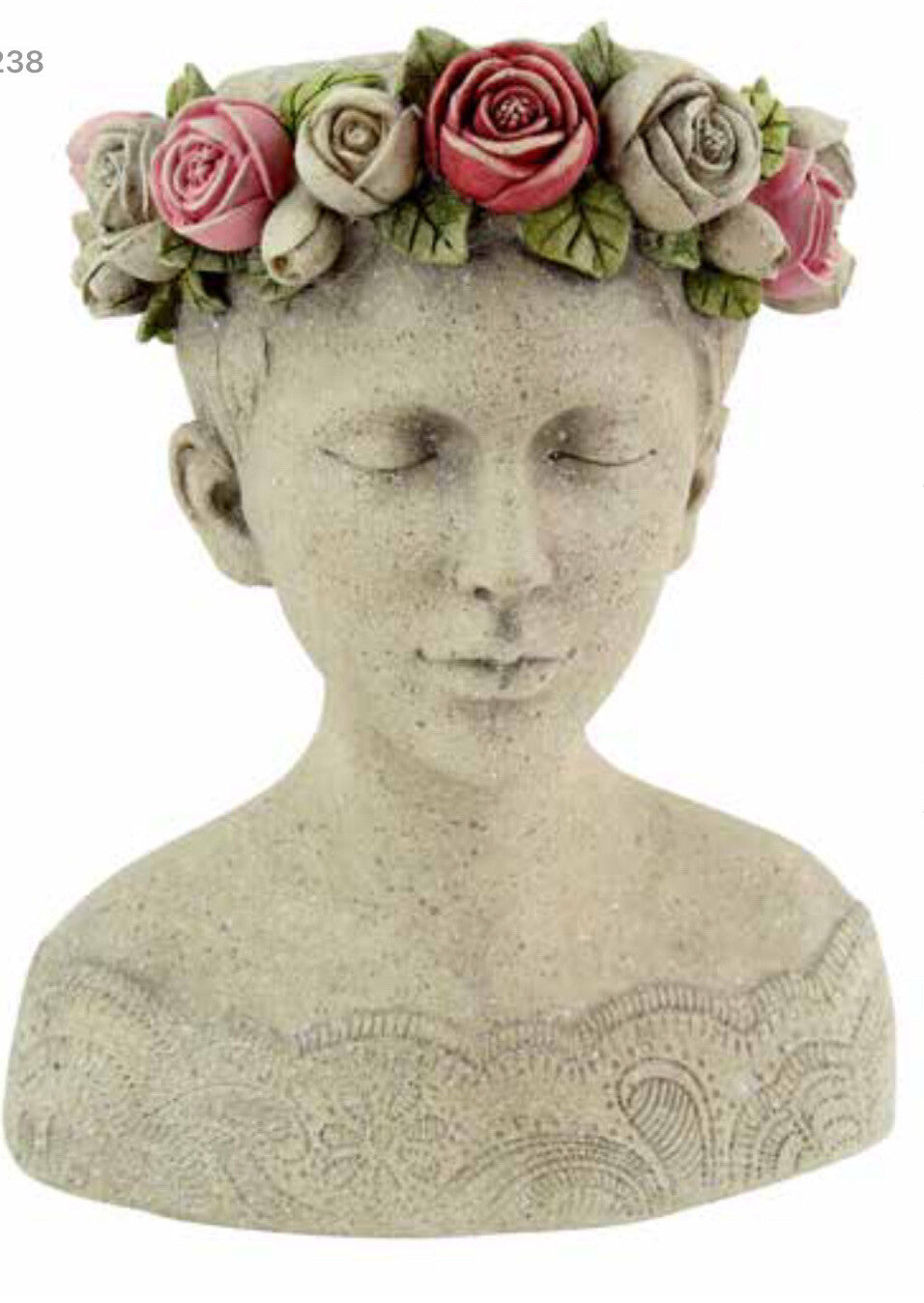 Alexina Princess - Resin Head Planter Pot for Succulents Cactus Indoor  Plants