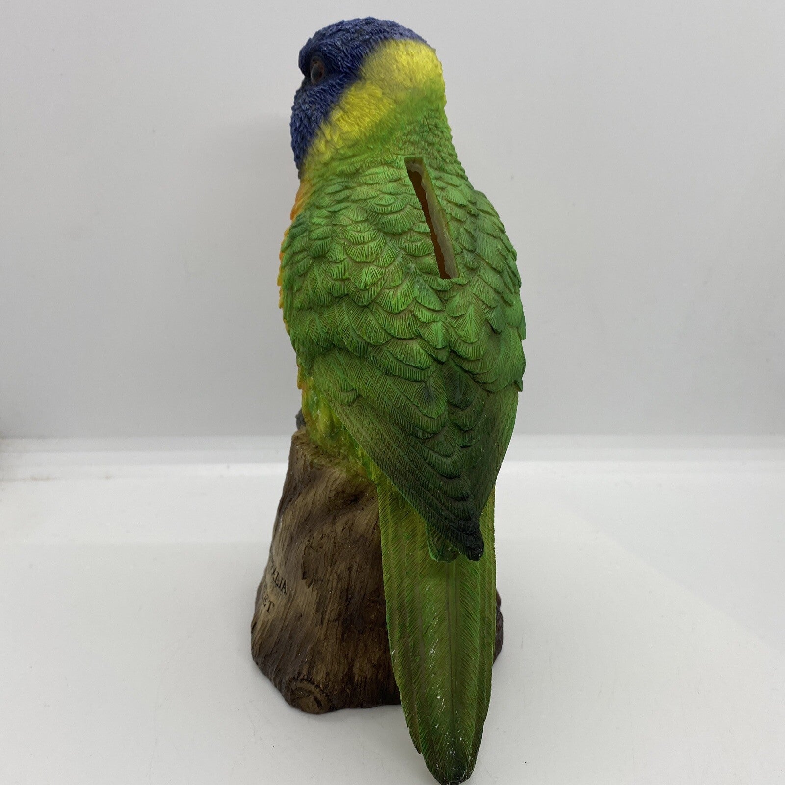 AUSTRALIAN RAINBOW LORIKEET BIRD ANIMAL GARDEN STATUE ORNAMENT  MONEY BOX