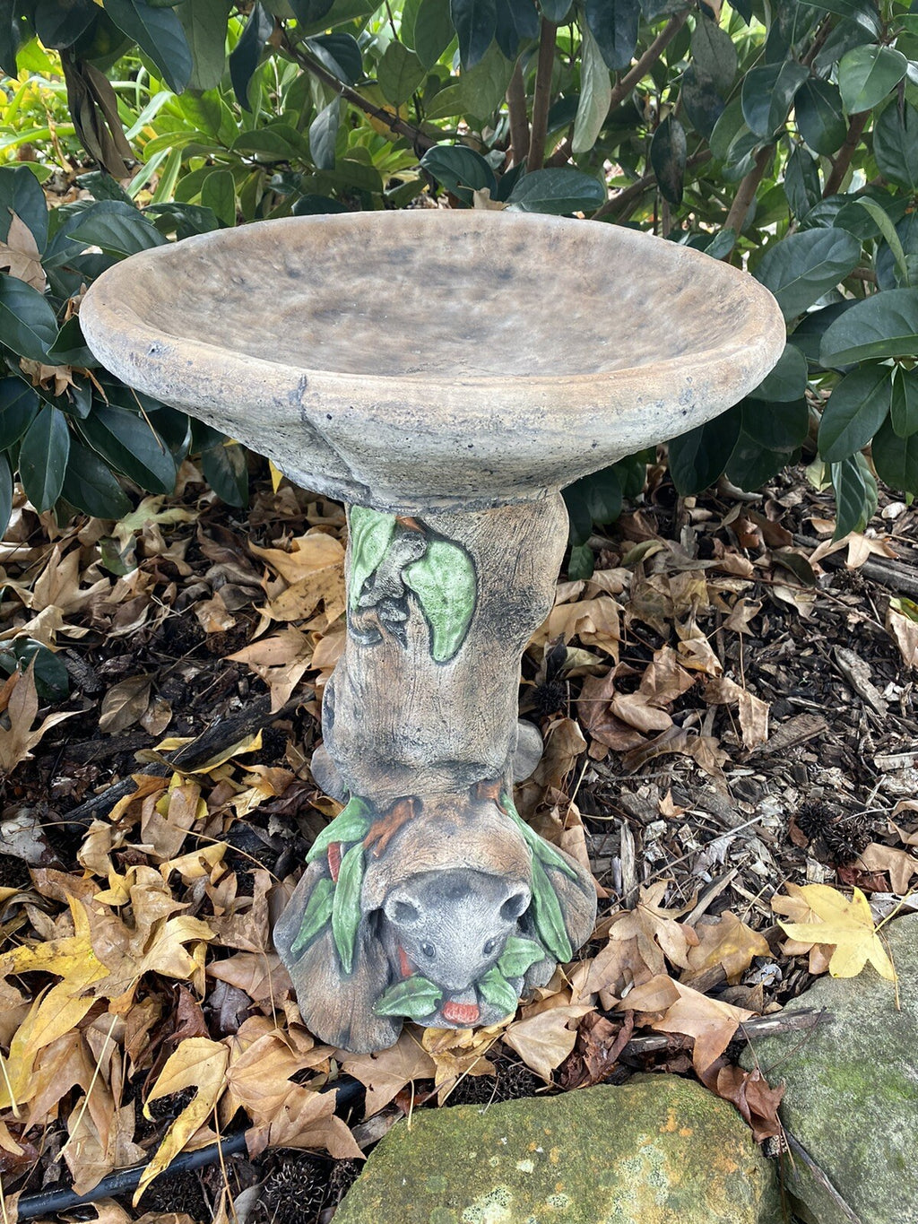 Bird Bath Possum With Gum Design - Pick up only
